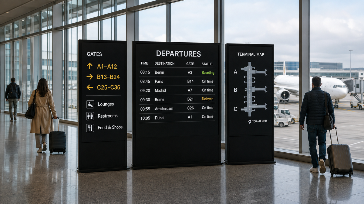 Information displayed on transparent glass