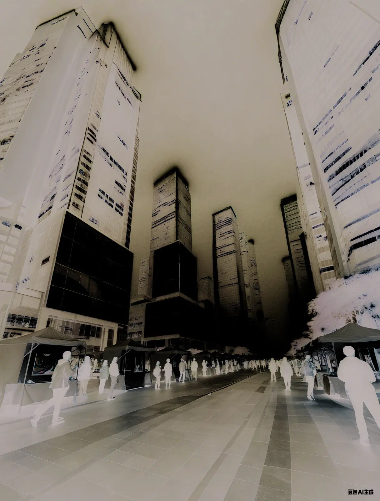 Nighttime transparent media façade