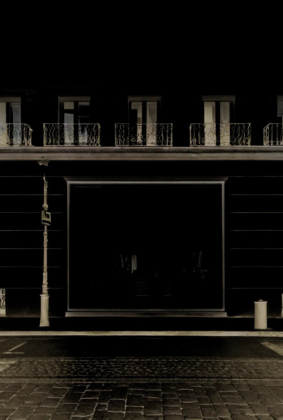 Transparent showcase display in a storefront