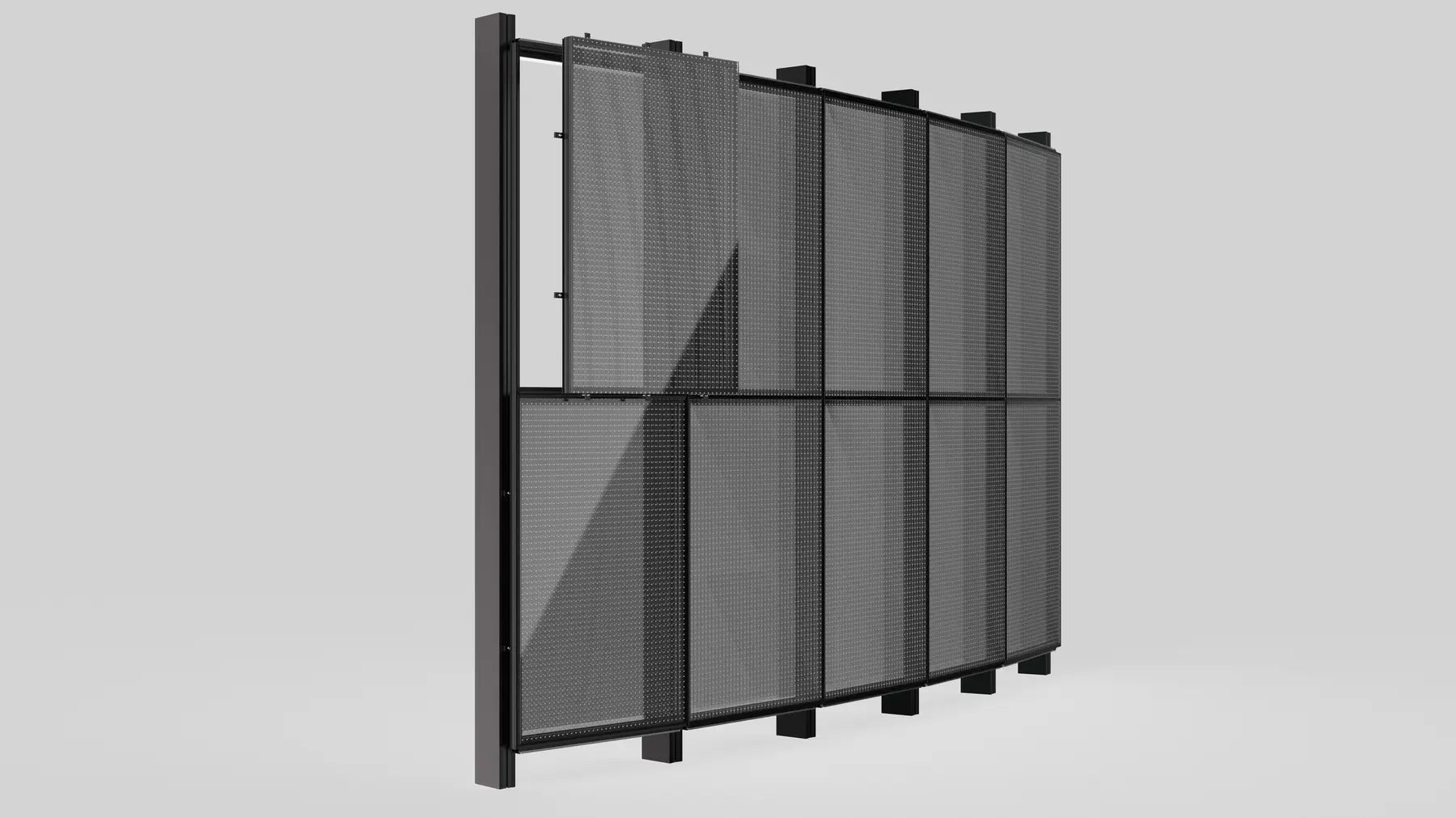 Curtain wall transparent LED glass system construction detail