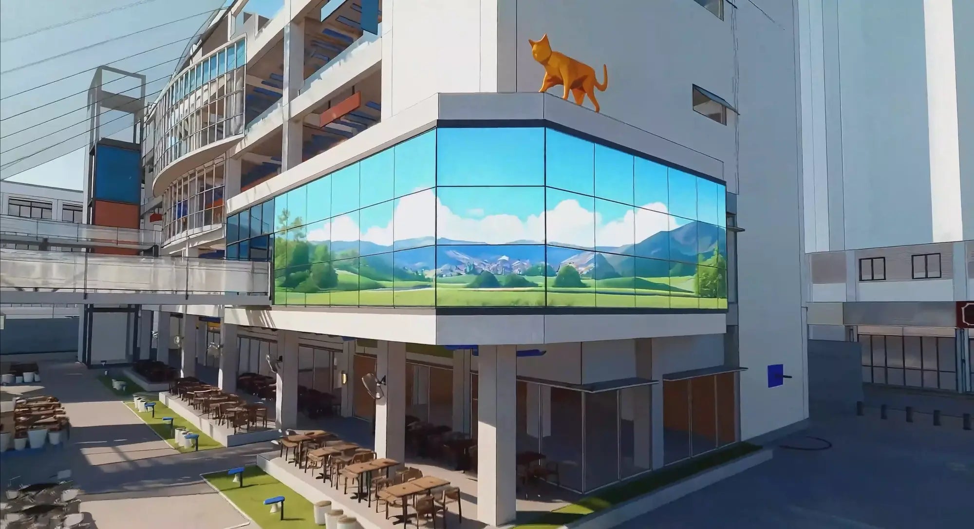 Transparent media supports urban renewal without erasing place. installation